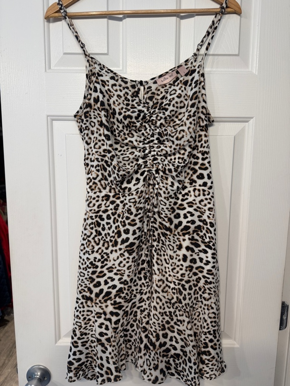 BKE Leopard Print Mini Dress in Black and Tan
